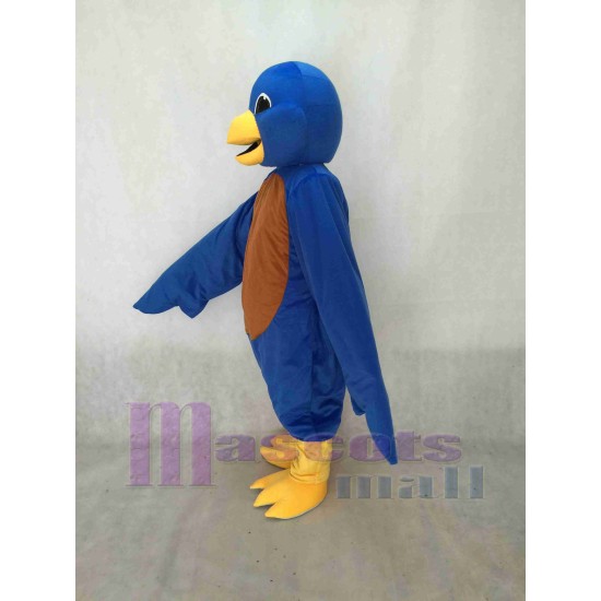 Realistic New Blue Bird with Yellow Beak Mascot Costume