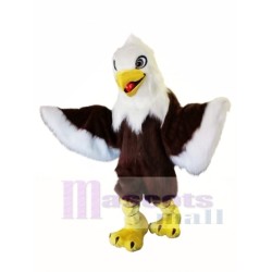 Long-Furred White-Headed Eagle Mascot Costume
