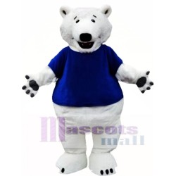 Polar Bear in T-shirts Mascot Costume
