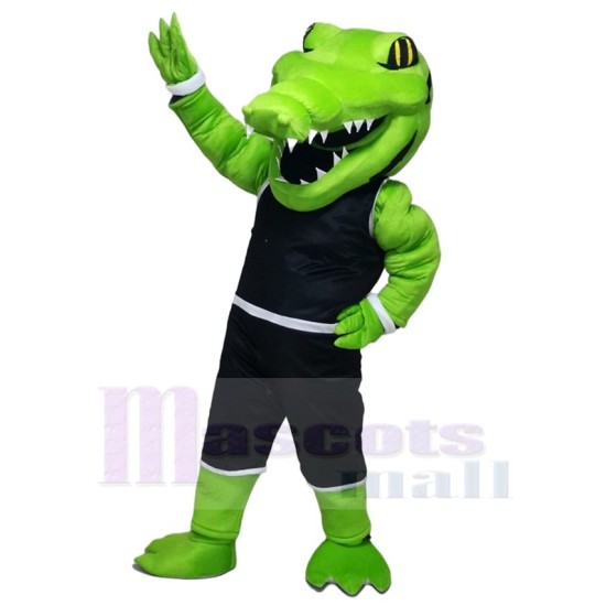 Alligator puissant en costume de sport Mascotte Costume