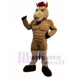 Powerful Brown Horse Mascot Costume