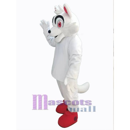 White Wolf Mascot Costume Animal