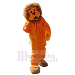 Confused Orange Lion Mascot Costume Animal