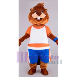 Chipmunk souriant en costume de sport Mascotte Costume Animal