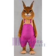 Wanton Rabbit in Salopettes Mascot Costume