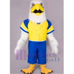 Bald Eagle in Yellow-and-Blue Sports Suit Mascot Costume