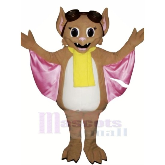 Bat with Yellow scarf Mascot Costume Animal