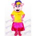 Gelber weiblicher Pipi-Bär mit Logo Plüsch Erwachsene Maskottchenkostüm