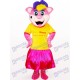 Ours Pipi femelle jaune avec logo Peluche Adulte Mascotte Costume