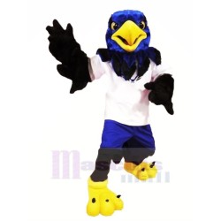 Blue Hawk with Black Wings Mascot Costume Animal