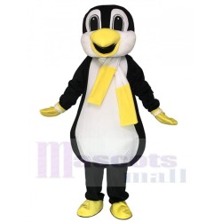 Penguin with Yellow and White Scarf Mascot Costume 