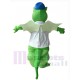 Dragon vert en maillot blanc Mascotte Costume Animal