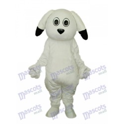 Black-Eared White Dog Mascot Adult Costume Animal