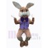 Friendly Brown Easter Bunny Mascot Costume Animal