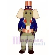 Cute Patriotic Elephant Mascot Costume