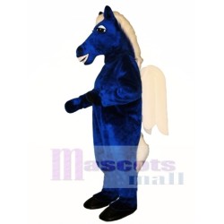 Niedliches blaues Pegasus-Pferd Maskottchenkostüm