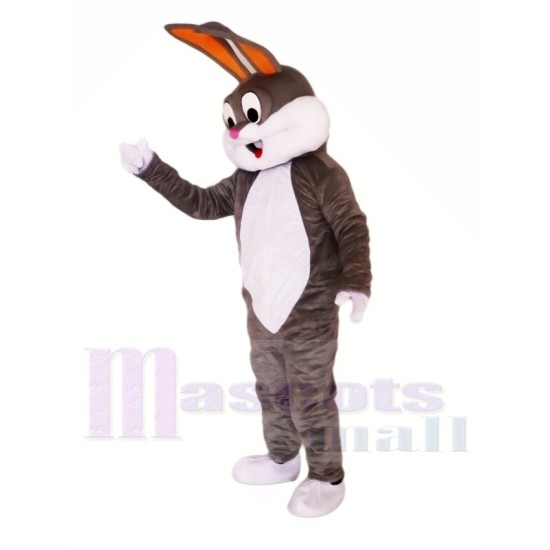  Cute Gray Rabbit Mascot Costume