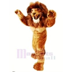 Lion puissant amical Mascotte Costume Adulte