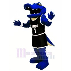 Sportlicher blauer Alligator Maskottchenkostüm
