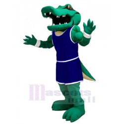 Leistungsstarker Alligator in marineblauer Uniform Maskottchen-Kostüm Tier