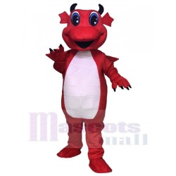 Red Dragon with White Belly Mascot Costume Animal