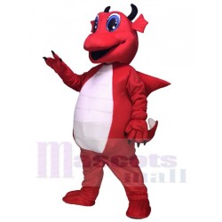 Dragón rojo con vientre blanco Disfraz de mascota Animal