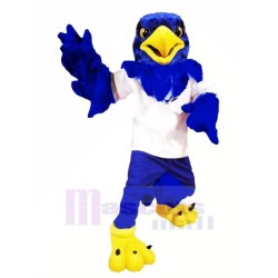 Cool Hawk avec des ailes bleues Mascotte Costume Collège