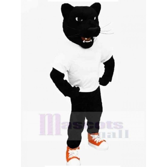 Black Panther in Orange Shoes Mascot Costume Animal 