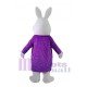 Conejo de Pascua en chaqueta morada Disfraz de mascota