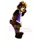 Dark Brown King Bear with Crown Mascot Costume Animal