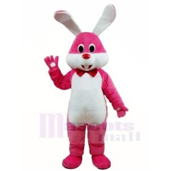 Pink Rabbit Easter Bunny with Bowknot Mascot Costume