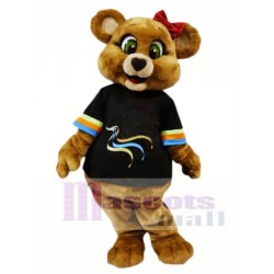 Green-Eyed Brown Female Bear Mascot Costume Animal