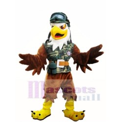 Brown Eagle in camouflage Mascot Costume