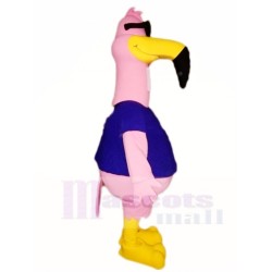 Cool Pink Flamingo with Sunglasses Mascot Costume Bird Animal