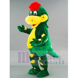 Dinosaurio verde con vientre amarillo Disfraz de mascota