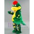 Green Dinosaur with Yellow Belly Mascot Costume