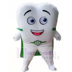 Dent avec cape verte pour la clinique de dentiste Mascotte Costume