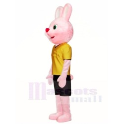 Pink Rabbit Mascot Costume Easter Bunny Animal