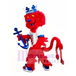 Niedlicher König der roten Löwen Maskottchen Kostüm Tier