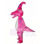 Dinosaure rose Parasaurolophus Mascotte Costume Animal