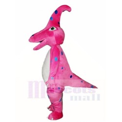 Dinosaure rose Parasaurolophus Mascotte Costume Animal