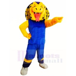 Serpiente en camiseta deportiva azul Disfraz de mascota Animal