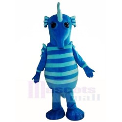 Cute Blue Hippocampus Seahorse Mascot Costume