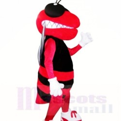 Cute Red and Black Hornet Bee Mascot Costume Insect
