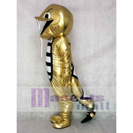 Golden Rattle Cobra Snake Mascot Costume