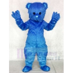 Cute Blue Fluffy Bear Mascot Costume Animal