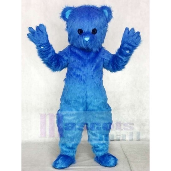 Niedlicher blauer flauschiger Bär Maskottchenkostüm Tier