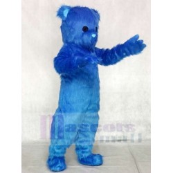 Cute Blue Fluffy Bear Mascot Costume Animal