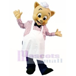 Cute Chef Pig Piggy Mascot Costume Animal