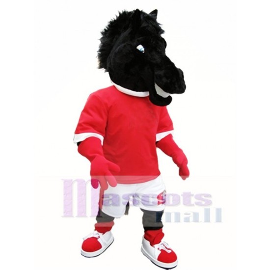 Cute Black Horse Black Mustang Mascot Costume Animal